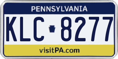PA license plate KLC8277