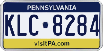 PA license plate KLC8284