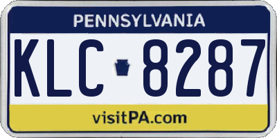 PA license plate KLC8287