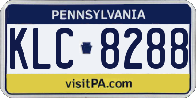 PA license plate KLC8288