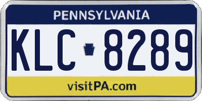 PA license plate KLC8289