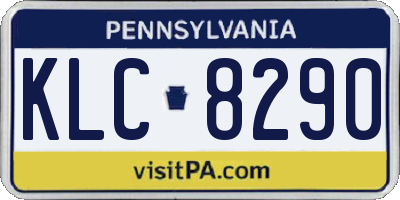 PA license plate KLC8290