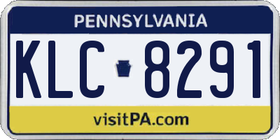 PA license plate KLC8291