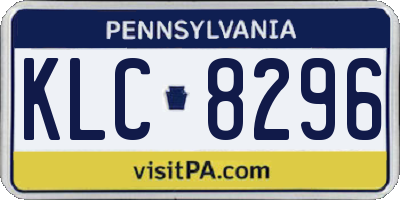 PA license plate KLC8296