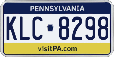 PA license plate KLC8298