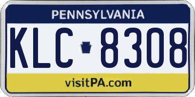 PA license plate KLC8308