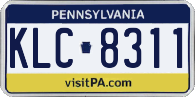PA license plate KLC8311