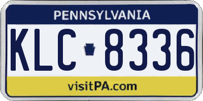 PA license plate KLC8336