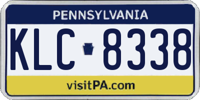 PA license plate KLC8338