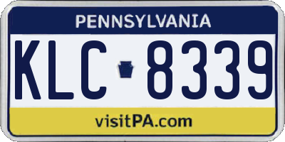 PA license plate KLC8339