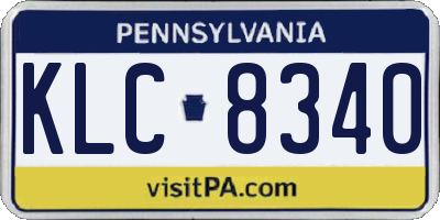 PA license plate KLC8340