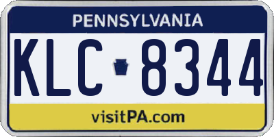 PA license plate KLC8344