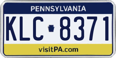 PA license plate KLC8371