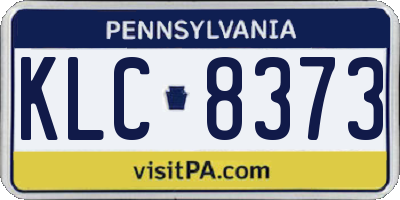 PA license plate KLC8373