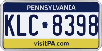 PA license plate KLC8398