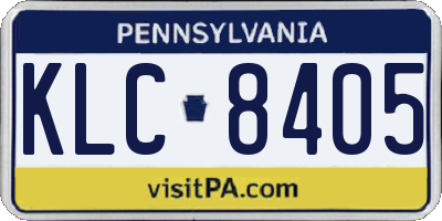 PA license plate KLC8405