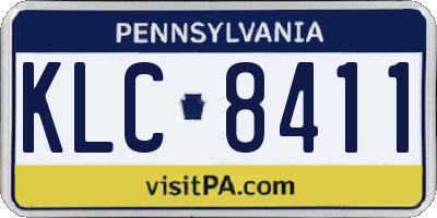 PA license plate KLC8411
