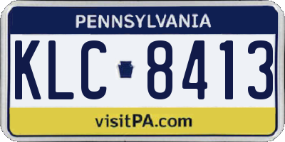 PA license plate KLC8413