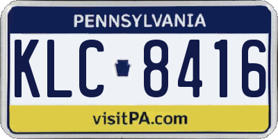 PA license plate KLC8416