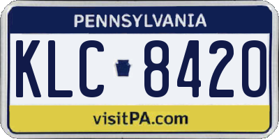 PA license plate KLC8420