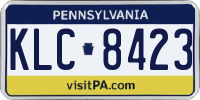 PA license plate KLC8423