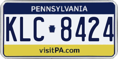 PA license plate KLC8424