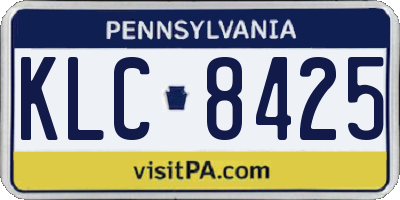 PA license plate KLC8425