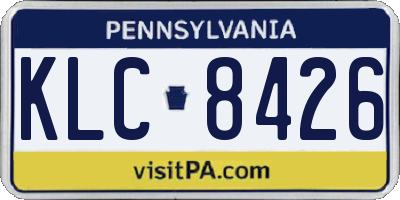 PA license plate KLC8426