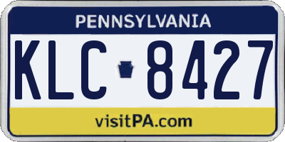PA license plate KLC8427