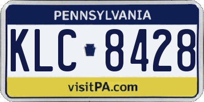 PA license plate KLC8428