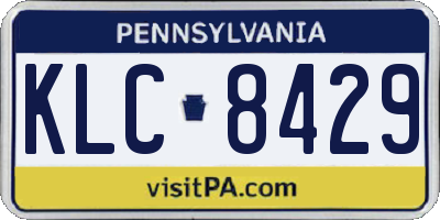 PA license plate KLC8429