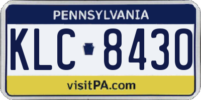 PA license plate KLC8430