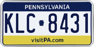 PA license plate KLC8431