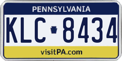 PA license plate KLC8434