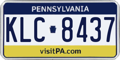PA license plate KLC8437