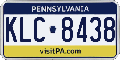 PA license plate KLC8438