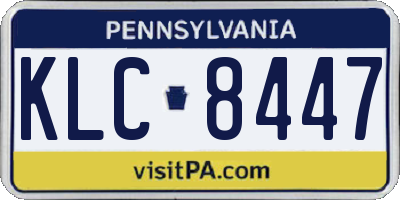 PA license plate KLC8447