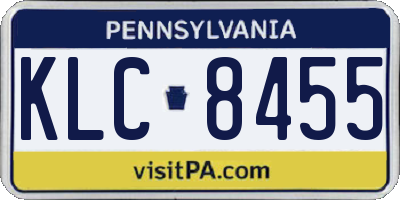 PA license plate KLC8455