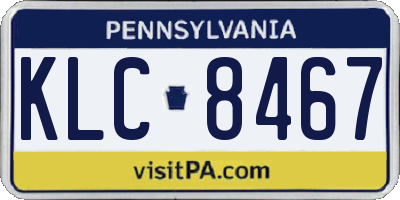 PA license plate KLC8467