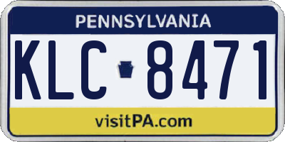 PA license plate KLC8471