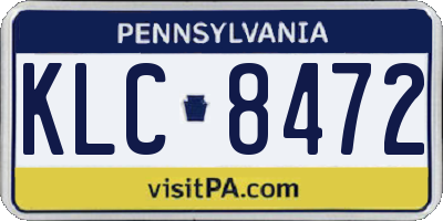 PA license plate KLC8472
