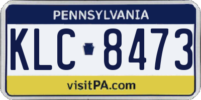 PA license plate KLC8473