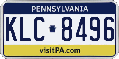 PA license plate KLC8496
