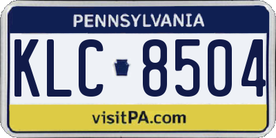 PA license plate KLC8504