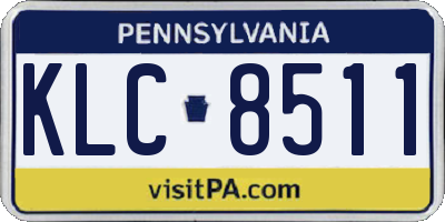 PA license plate KLC8511