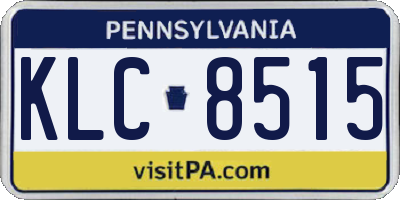PA license plate KLC8515