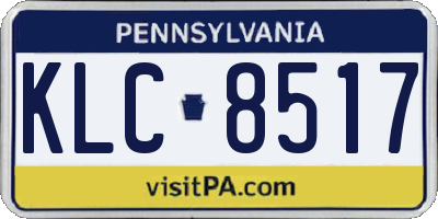 PA license plate KLC8517