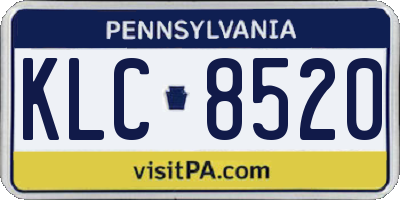 PA license plate KLC8520