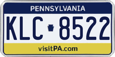 PA license plate KLC8522