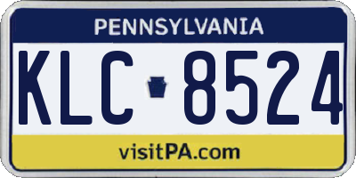 PA license plate KLC8524